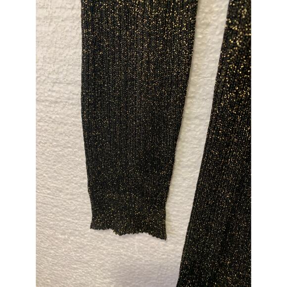 Nili Lotan Open Front Metallic Gold Black Duster Cardigan Size Small - Picture 2 of 9